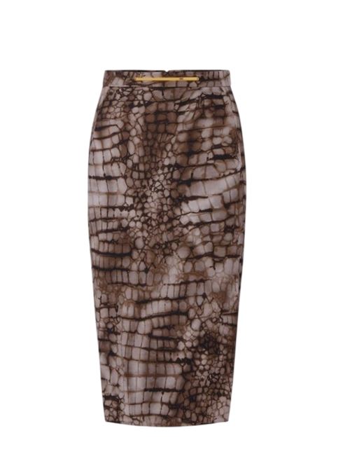 Lightweight jersey skirt with alligator print ELISABETTA FRANCHI | GO14961E2.644